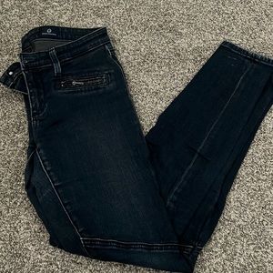 The MOTO LEGGING. Adriano Goldschmied dark wash jegging.